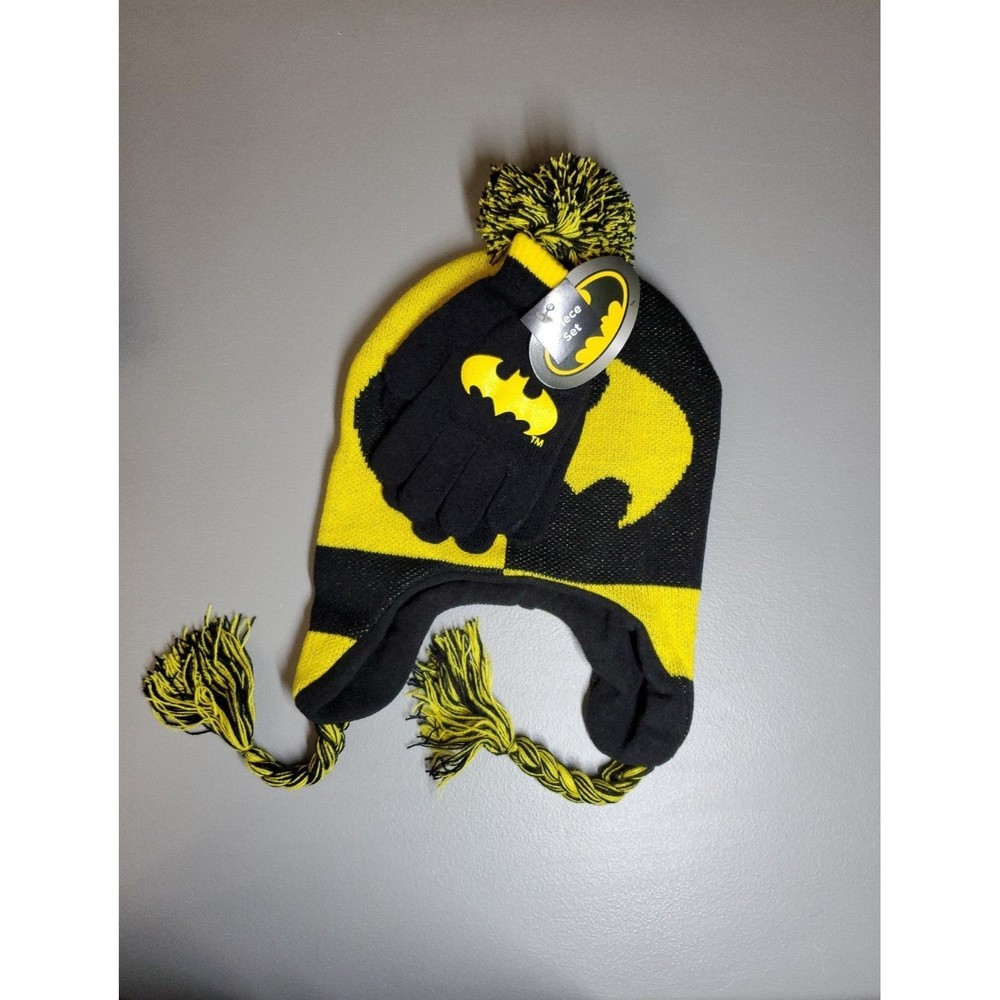 (Berkshire) girls batman hat and gloves set